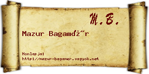 Mazur Bagamér névjegykártya